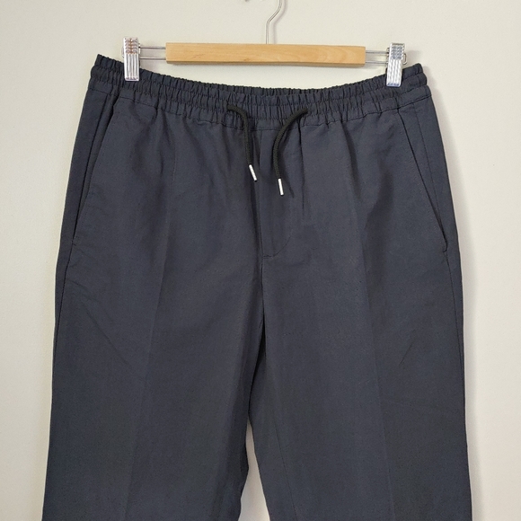 NWT Sandro Smart Cotton Linen Trousers Size US 34 EU 42 Navy Blue - Picture 6 of 15